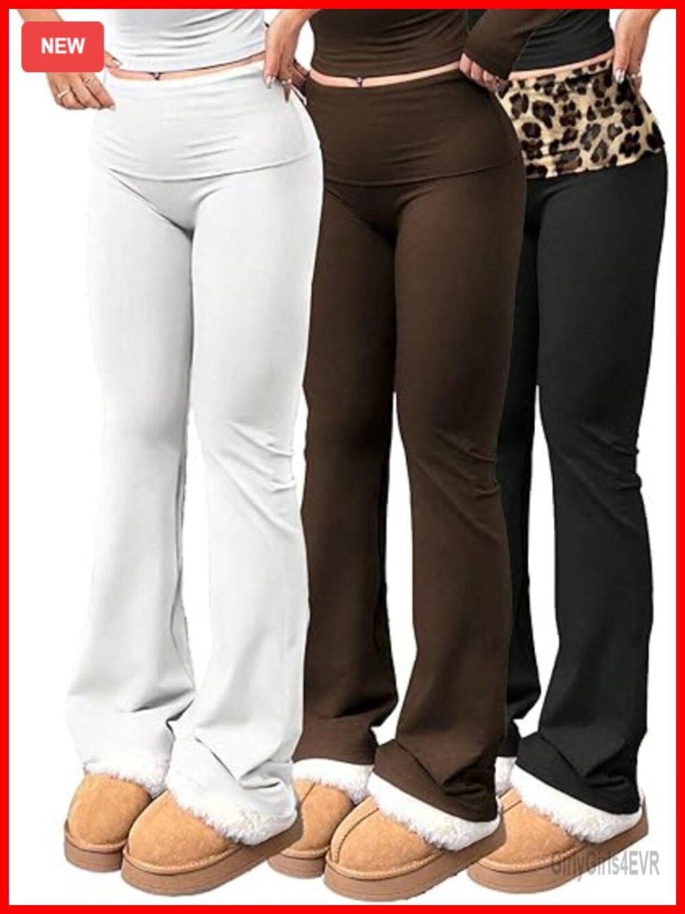 Women's 3 Piece Yoga Pants Set High Waisted Flare Bootcut Leggings Gym